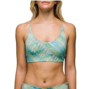 NWT Prana Willow Falls Reversible Tiedye Swimuit Bikini‎ Small Green Blue Mirage